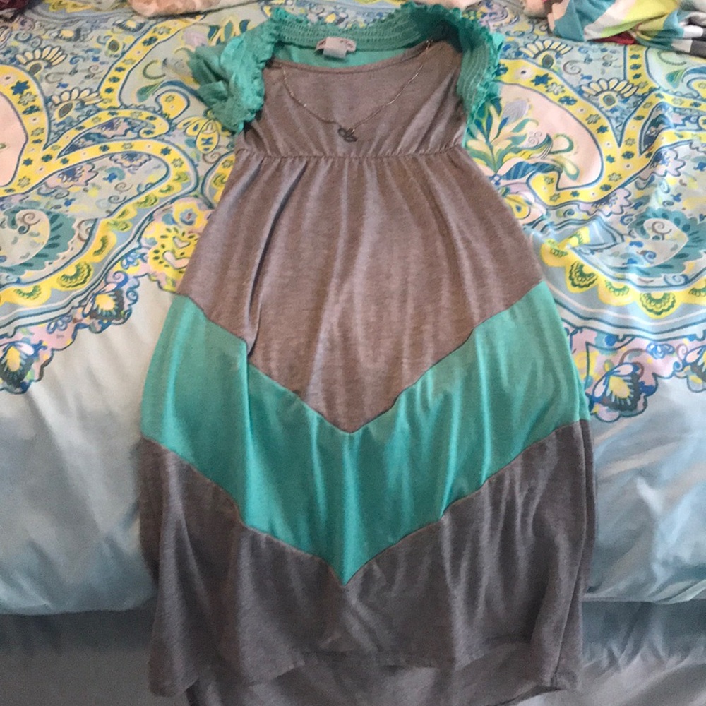 Beautiful green and gray dress